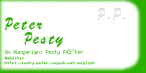 peter pesty business card